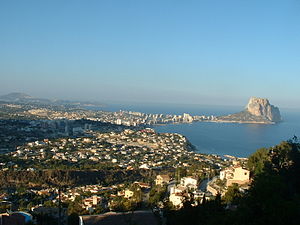 Calpe e il Penyal d'Ifach.