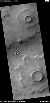 Pedestal craters, as seen by HiRISE under HiWish program