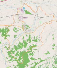 Mapa konturowa Ropczyc, u góry nieco na prawo znajduje się punkt z opisem „Witkowice”