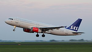 SAS havayollarına ait bir A320