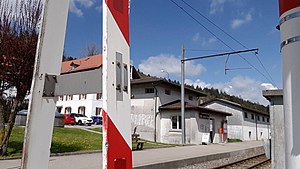 Station building on platform