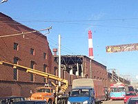 Die von der Druckwelle beschädigte Zinkfabrik in Tscheljabinsk