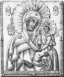 Lithograph of the Shuya-Smolensk icon of the Mother of God.