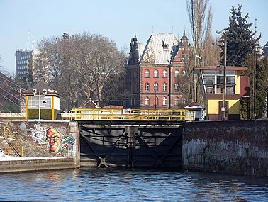 View with Old Prussian Eastern Railway building in the background