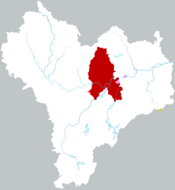 Location of Kecheng District within Quzhou