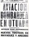 Image 8El Imparcial headline: "Aviation (US) bombs Utuado" during Nationalist revolts. (from History of Puerto Rico)