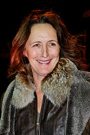 Fiona Shaw pictured as she leaves a performance of Ibsen's John Gabriel Borkman at the Brooklyn Academy of Music.