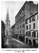 Hamilton Place, with Park St. Church in distance, c. 1885