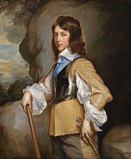 Hendrik Stuart, hertog van Gloucester op een geschilderd portret van Adriaen Hanneman (ca. 1653)