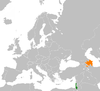 Location map for Azerbaijan and Israel.