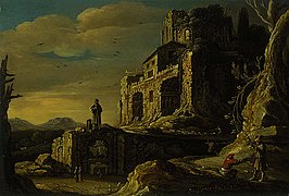 Peisazh i Merkurit dhe Batos - Jakob Simon Pinas, 1637. Galeria Kombëtare e Skocisë, Edinburg, MB