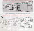 Grundrisse vor und nach 1904 mit der Überbauung des Gartens