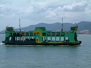 A ferry underway in Penang, Malaysia