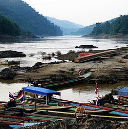 Salawin river at the Thai border village of Mae Sam Laep
