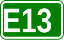 Zeichen der Europastraße 13
