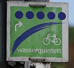 Wegschild Wasserquintett Radweg