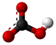Ball and stick model of a bicarbonate anion