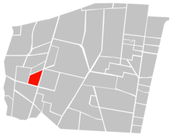 Location of Extremadura Insurgentes (in red) within Benito Juárez borough