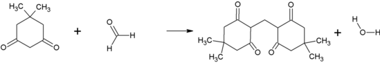 Reaction of dimedone with formaldehyde