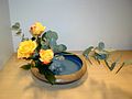 Moribana using yellow roses