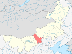 Location of Ulanqab City jurisdiction in Inner Mongolia