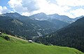 Schanfigg talaufwärts Richtung Langwieser Viadukt und Aroser Dolomiten