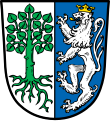 Gemeinde Biessenhofen Gespalten von Silber und Blau; vorn eine bewurzelte grüne Linde, hinten ein goldener gekrönter und golden bewehrter silberner Löwe.