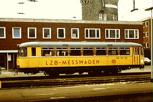 Der LZB-Messwagen der Baureihe 727 in Osnabrück Hbf 1984
