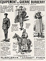 Werbung für Burberry-„Kriegsausrüstung“ auf Französisch (1916)