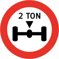 RR-5 Weight restriction (2 tonnes per axle)