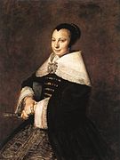 Frans Hals: Lächelnde Frau mit Fächer, 1648–1650