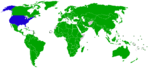 Participation in the Kyoto Protocol: dark green indicates countries that have signed and ratified the treaty, yellow indicates those that have signed and hope to ratify it, and red indicates those that have signed but not ratified it.