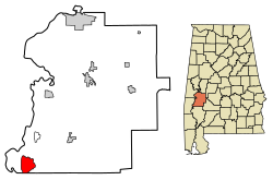 Location of Putnam, Alabama