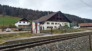 Platform next to railway line