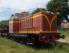 SJ locomotief 66 te Ystad, tegenwoordig van Skånska Järnvägar (SkJ)