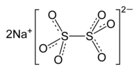 Two sodium cations and one dithionate anion