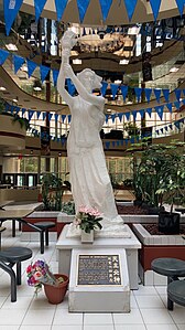 A Goddess of Democracy inside of the University of Calgary in Calgary, Canada