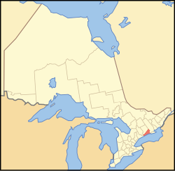 Location of Northumberland County within Ontario