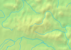 Mapa konturowa Gorców, u góry po lewej znajduje się czarny trójkącik z opisem „Grzebień”