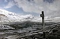 Kilometertafel am Pass