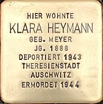 Stolperstein für Klara Heymann (Angerhausenstraße 14)