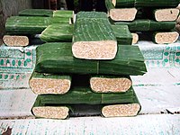 Tempeh cakes ready to cook, Indonesia