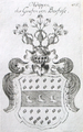 Das Wappen der Grafen von Barfus(s) in Der Durchlauchtigen Welt vollständiges Wappenbuch, 1776