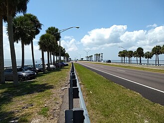 Highway on causeway