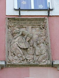 Relief mit Hinweis auf die Bautätigkeit 1518