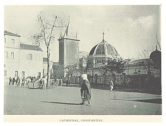 Hussein Bey Mosque in 1895 after it was converted to a Cathedral by the French occupation