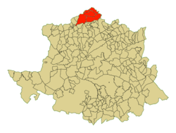 Location in the province of Cáceres