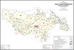 Map showing Ajgain (#014) in Nawabganj CD block