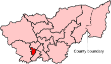 Map showing the location of the Sheffield Central constituency in South Yorkshire under the boundaries created by the 2023 boundary review and first used at the 2024 general election.