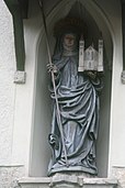 Statue of Saint Erentrude, at Nonnberg Abbey in Salzburg